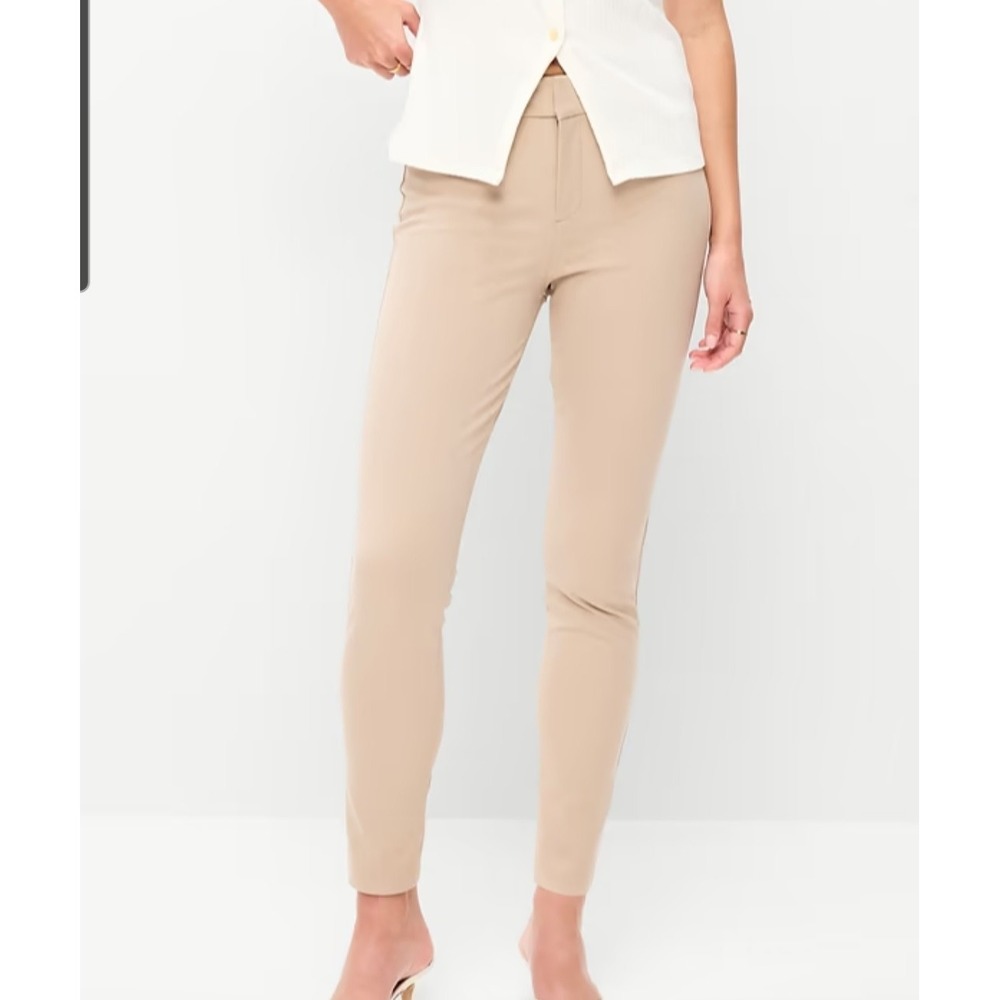 Old Navy Pixie Hi Rise Khaki Dress Pants Women's 4 Petite Career Business Nwt
